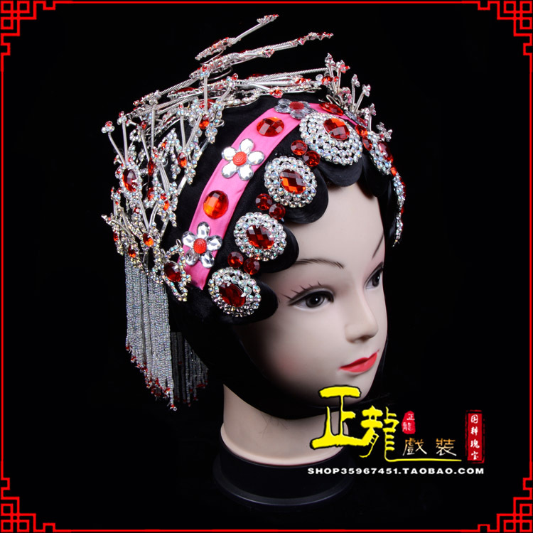 昌图戏曲头面木钻一体式整套头面小姐头套 木钻包头